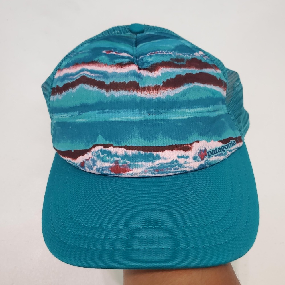 Patagonia Men Hat One Size‎ Blue Trucker Cap Ocean Beach Logo Adjustable
